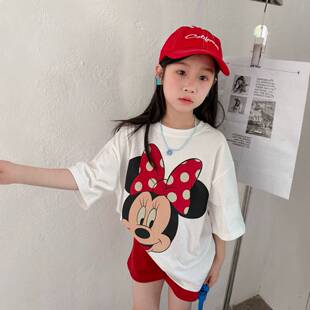 乔伊思童装女童短袖T恤2026夏季韩版卡通儿童圆领宽松休闲上衣潮