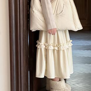 乔伊思韩童装女童丝绒半身裙冬装2026款大童儿童加绒保暖公主裙子