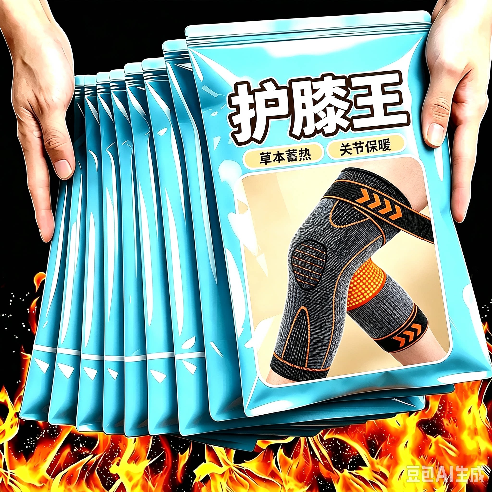 艾草绷带护膝包裹支撑缓关节劳损