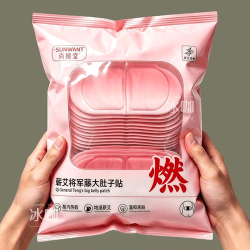 艾灸贴正品将军藤元气暖宫热敷贴持久自发热艾草蒸汽暖身暖腰腹贴