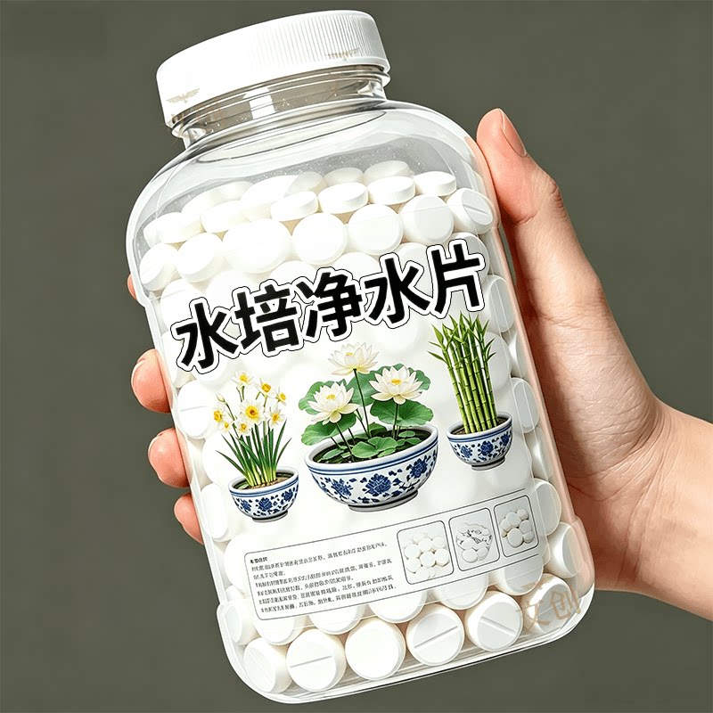 净水片水培植物通用防臭水烂根黄叶消毒片养花鲜花保鲜除藻净水剂