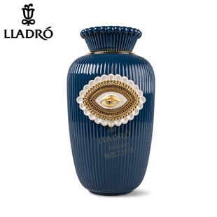 Lladro雅致陶瓷进口手工瓷器客厅书房装 饰摆件恋人之眼花瓶9664
