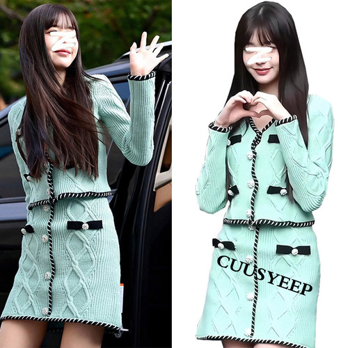 明星同款可甜可盐羊绒毛衣套装裙