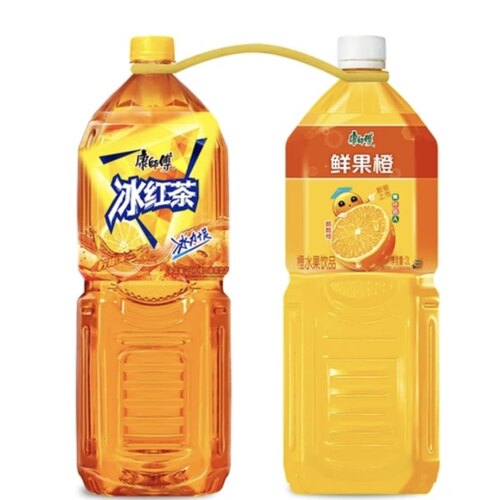 【整箱装混合口味】康师傅冰红茶鲜果汁2L瓶装红茶饮料0脂整箱装