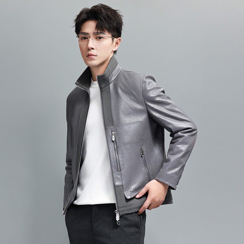 羊皮夹克男真皮头层绵羊皮男真皮皮衣外套2026春秋新款休闲风立领