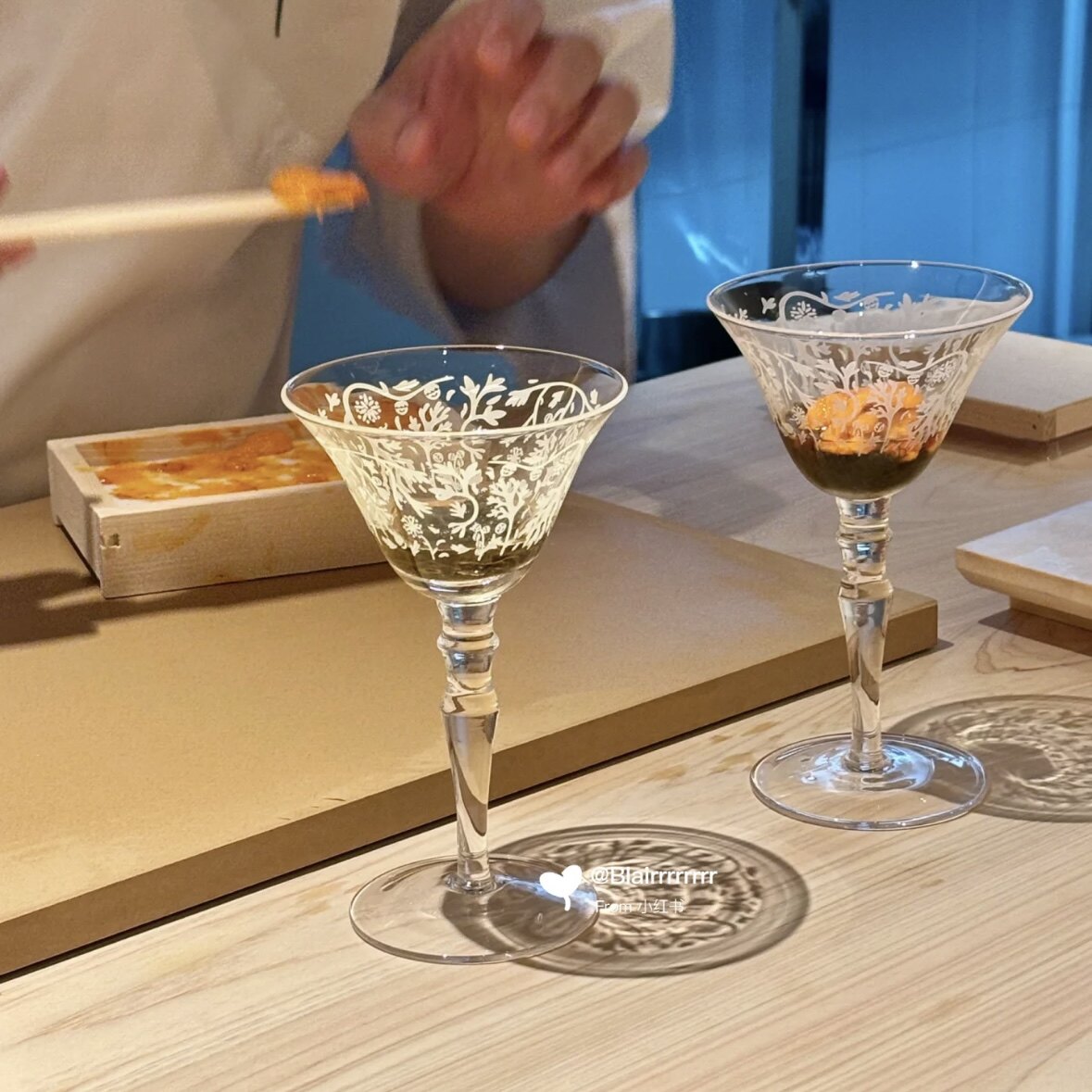日式烤花水晶鸡尾酒杯
