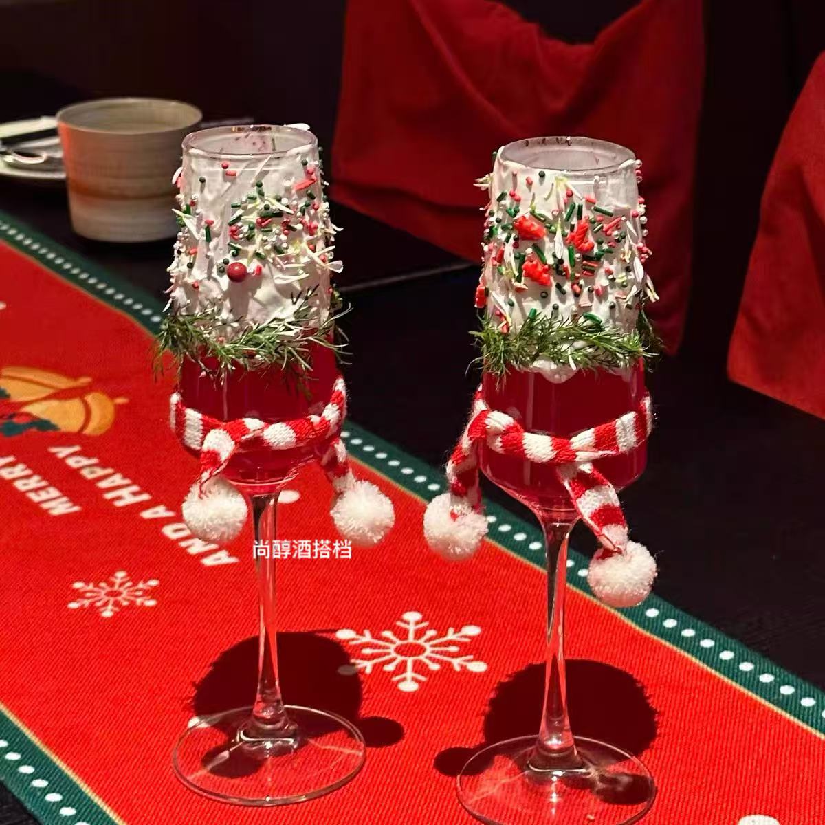 圣诞节杯果汁杯咖啡杯鸡尾酒杯