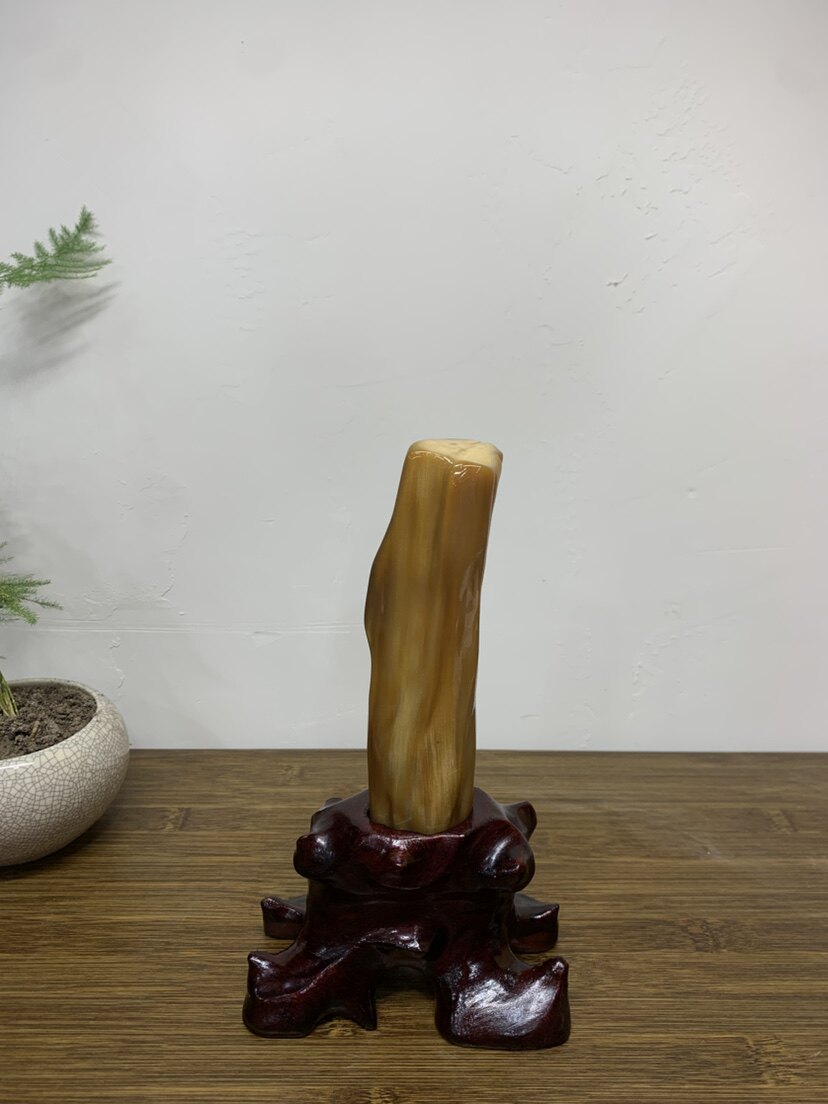 缅甸树化玉摆件总高22/高16.5/宽4/厚3厘米净重0.7斤