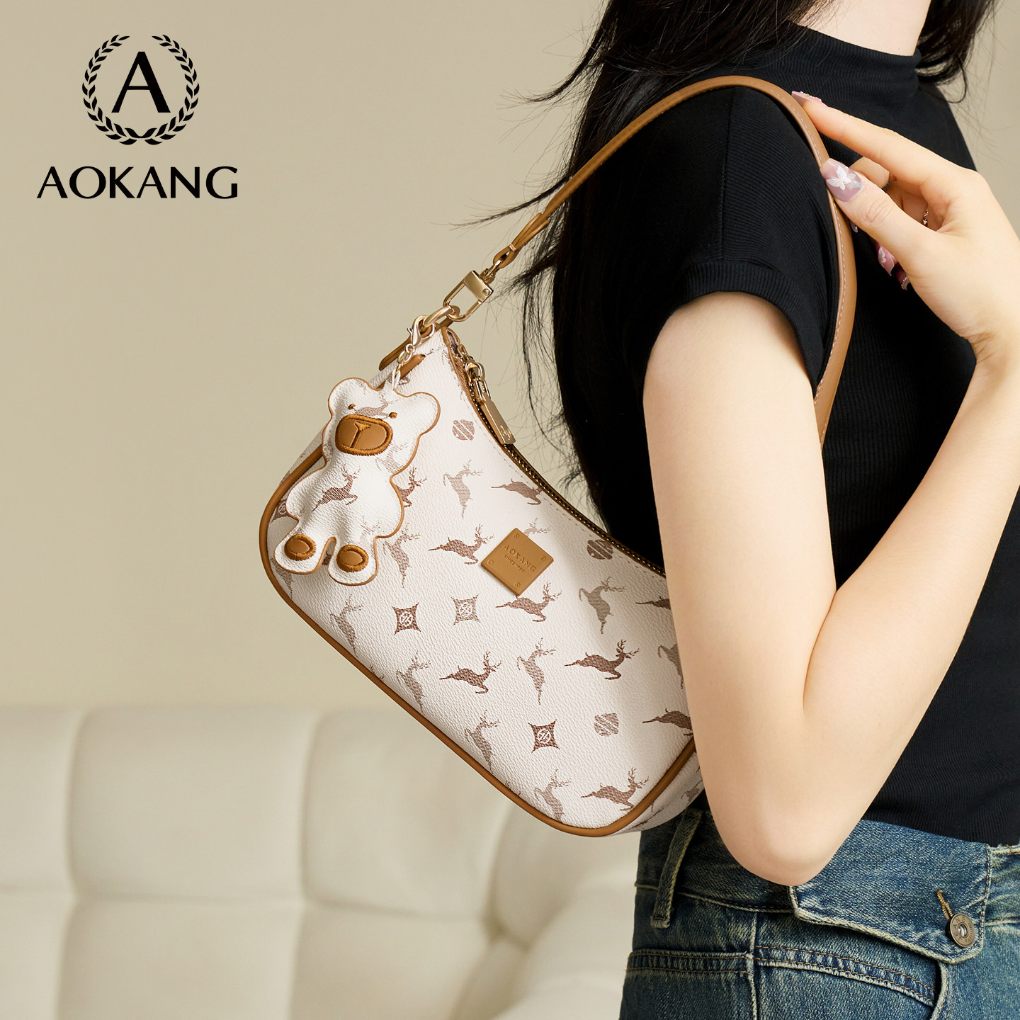 奥康腋下包女2025新款包包通勤小方包高级女士单肩包大容量斜挎包,箱包皮具/热销女包/男包,通用款女包,淘宝优惠券,粉丝福利购,淘宝优惠卷