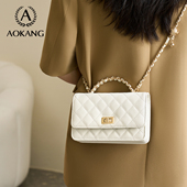 奥康链条包2026新款 斜挎包包小香风鱼子酱小方包女款 大容量单肩包