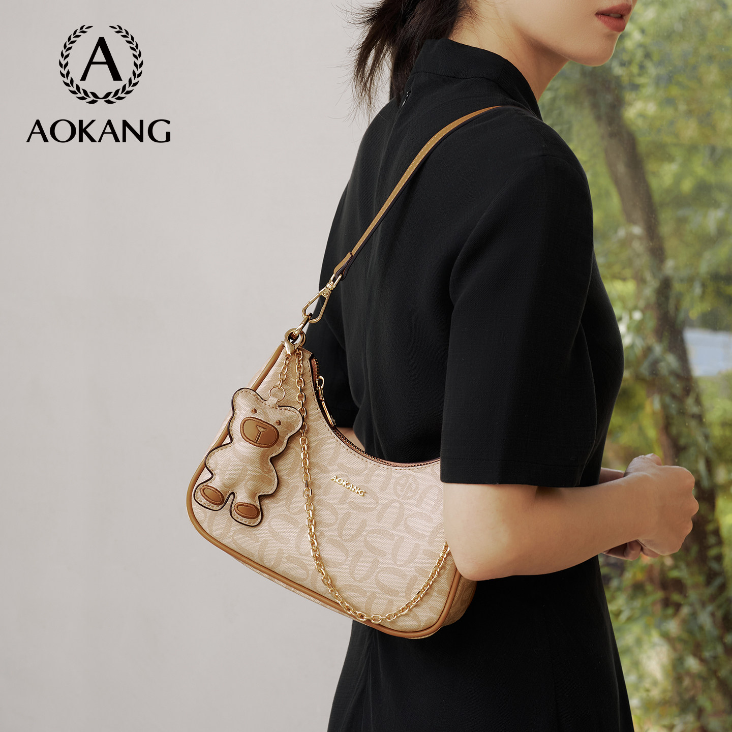 奥康腋下包2026新款包包高级女士单肩包大容量斜挎包老花通勤小包,箱包皮具/热销女包/男包,通用款女包,淘宝优惠券,粉丝福利购,淘宝优惠卷