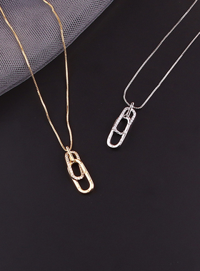 闪钻字母吊坠INS小众冷淡风项链
