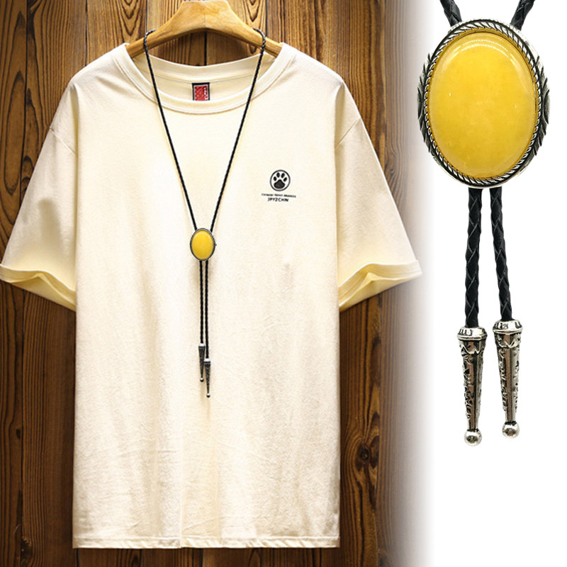 小众情侣长款韩版波洛项链百搭短袖配饰潮牌男士夏季吊坠原创设计