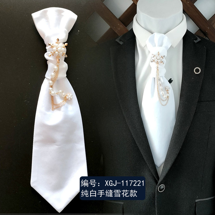 雪花流苏链香港结男西服正装配饰领结婚纱服装道具摄影珍珠领带2
