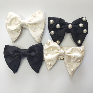 白色蝴蝶结珍珠领结男新郎红色黑色花纹正装衬衫结婚法式婚礼拍摄