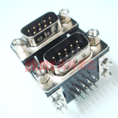 高科美芯 接插件 D型双胞胎双层弯针DB9针对针 公对公 7元/PCS