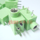 PJ325 3.5MM耳机插座绿色 5脚直插 音频座 10个8元