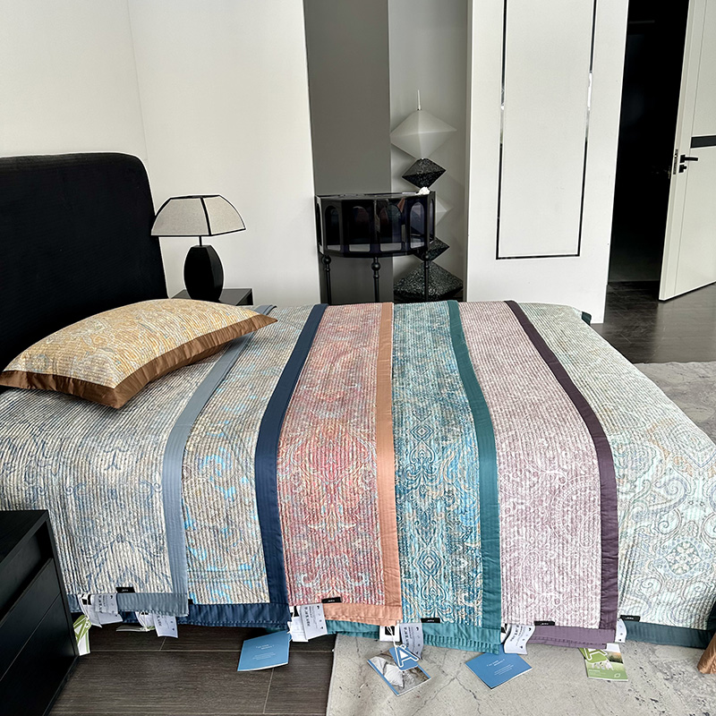 天絲錦絎縫床蓋三件套四季通用