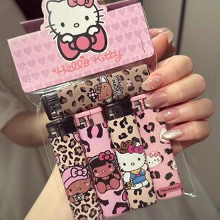 防风打火机美拉德巴恩风Kitty卡通粉色火焰创意女生生日礼物可爱