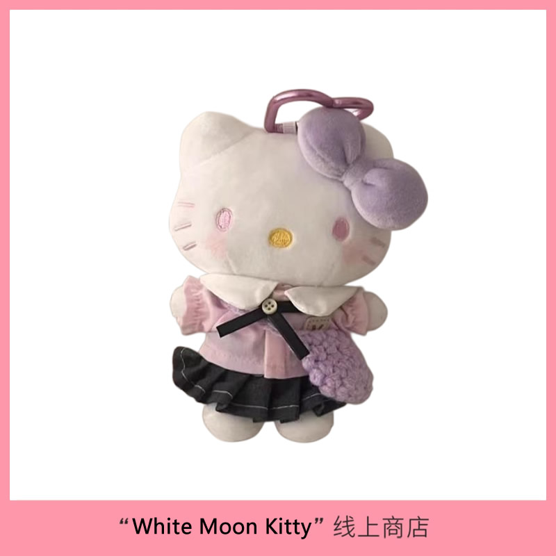 浅紫kitty猫可爱公仔背书
