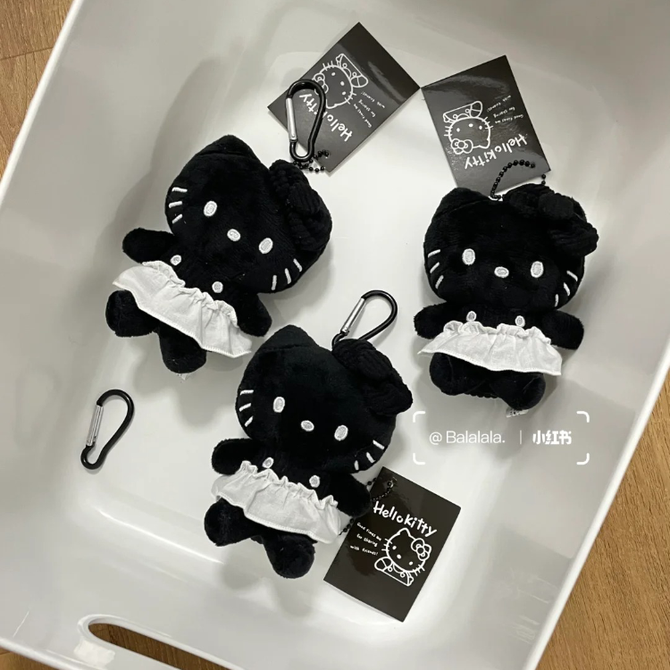黑色kitty挂件可爱女生包