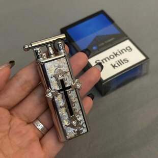 新式火机原创可充气覆古打火机金属砂轮滑轮耐用网红明火高颜值