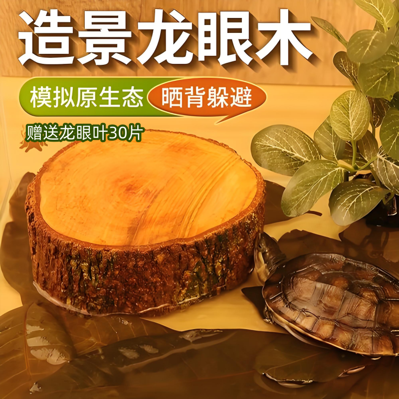 养龟天然晒台高山龙眼木沉木绿叶乌龟调节休息晒背台生态造景摆件
