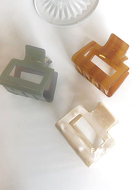 Faery Acc 韩国法式优雅复古醋酸抓夹李圣经方形发夹简约马尾夹女