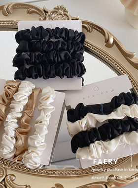 Faery Acc韩国ins仿真丝质感缎面扎头绳细大肠发圈发绳皮筋发饰新