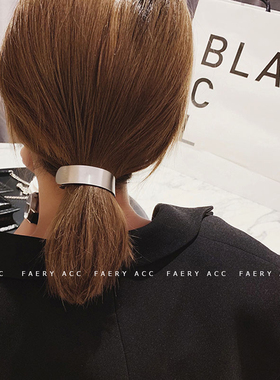 Faery Acc韩国简约百搭金属弹簧夹发夹ins网红气质马尾夹成人发饰