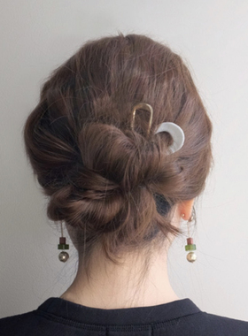 Faery Acc日韩简约复古金属簪子ins红人同款U型发簪盘发发插头饰