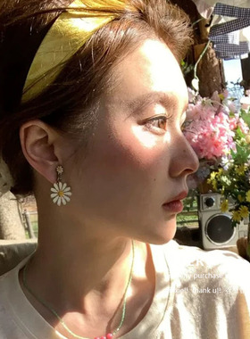 韩国ins博主同款黄色丝带发箍女高级感百搭宽边头箍发卡发饰头饰