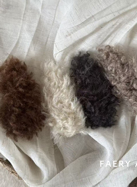 Faery Acc 韩国秋冬毛绒发夹BB夹咖色系刘海夹发卡边夹秋冬发饰