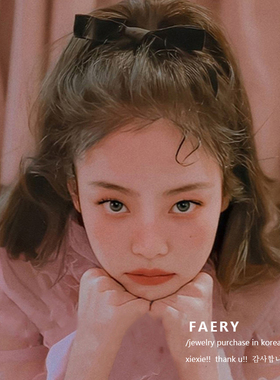 Faery Acc Jennie同款复古丝绒蝴蝶结发绳发圈少女糖果色头绳发饰