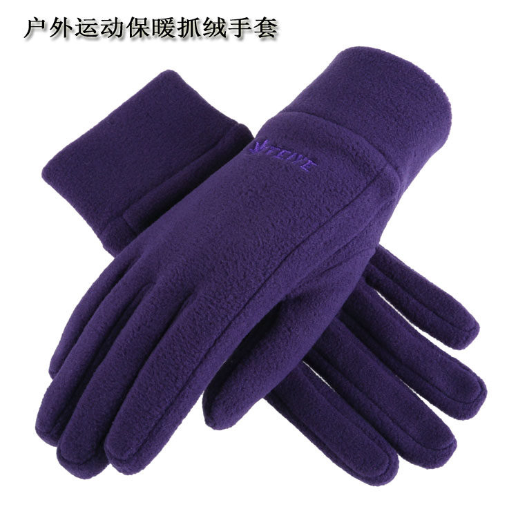 抓绒加厚冬季骑车情侣保暖手套