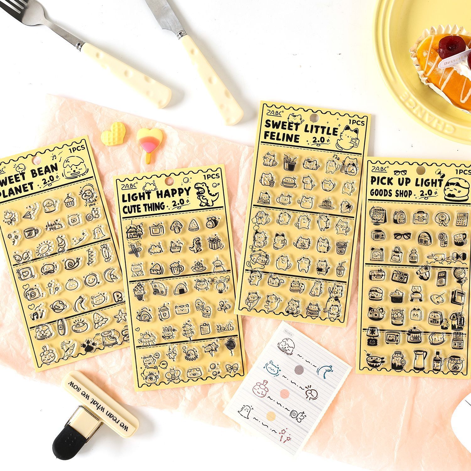 萌趣小屋2.0猫咪硅胶透明印章可爱表情动物记录打卡手帐装饰印画