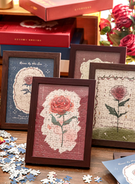 纸先生玫瑰巡礼拼图礼盒浪漫花卉毕业生日情人节礼物学生桌面摆件