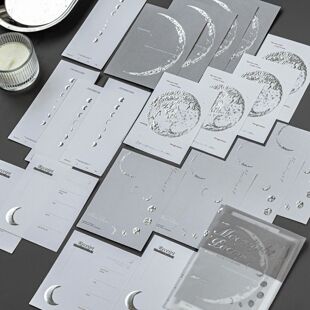 陌墨 烫银凸版浮雕便签 万物静默如迷系列 轻复古植物手帐素材纸