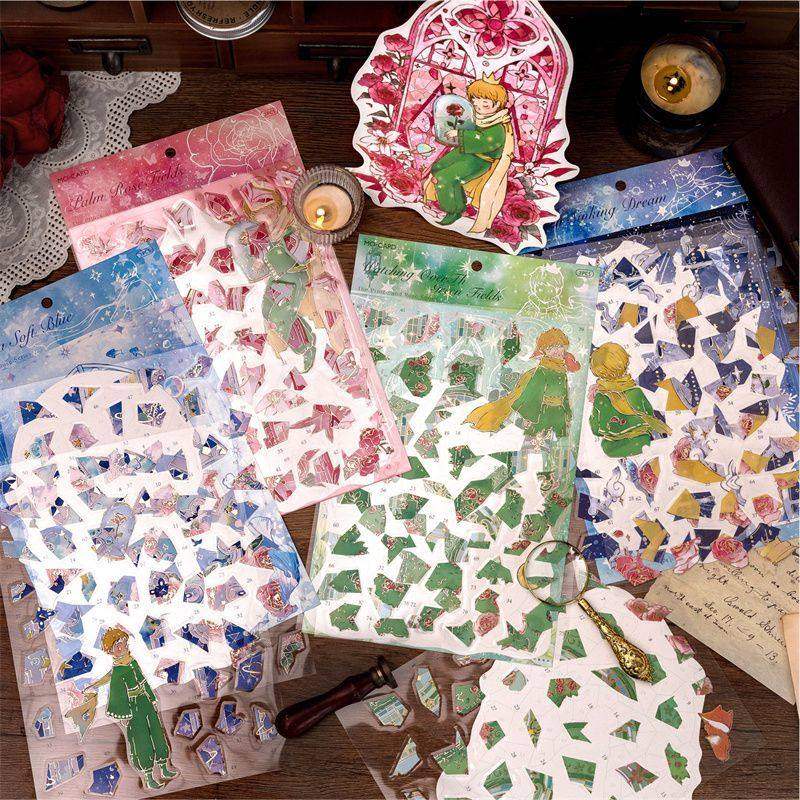 高颜值王子与玫瑰PET烫金碎片拼图贴纸儿童手工diy解压送人玩具贴,文具电教/文化用品/商务用品,贴纸/立体贴纸,淘宝优惠券,粉丝福利购,淘宝优惠卷