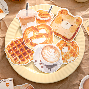纸先生香甜下午茶异形面包咖啡韩系ins风手帐装饰素材小卡片30张