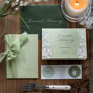 万物静默如谜烫银凸版浮雕贺卡信封套装高颜值情人节表白手写信笺