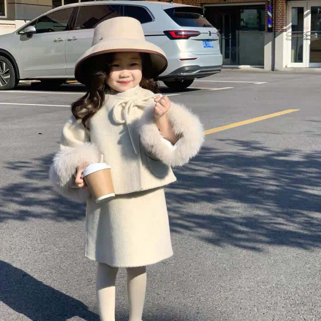 Fad Sincgo女童毛呢裙套装2025秋冬新款儿童洋气小香风呢子两件套