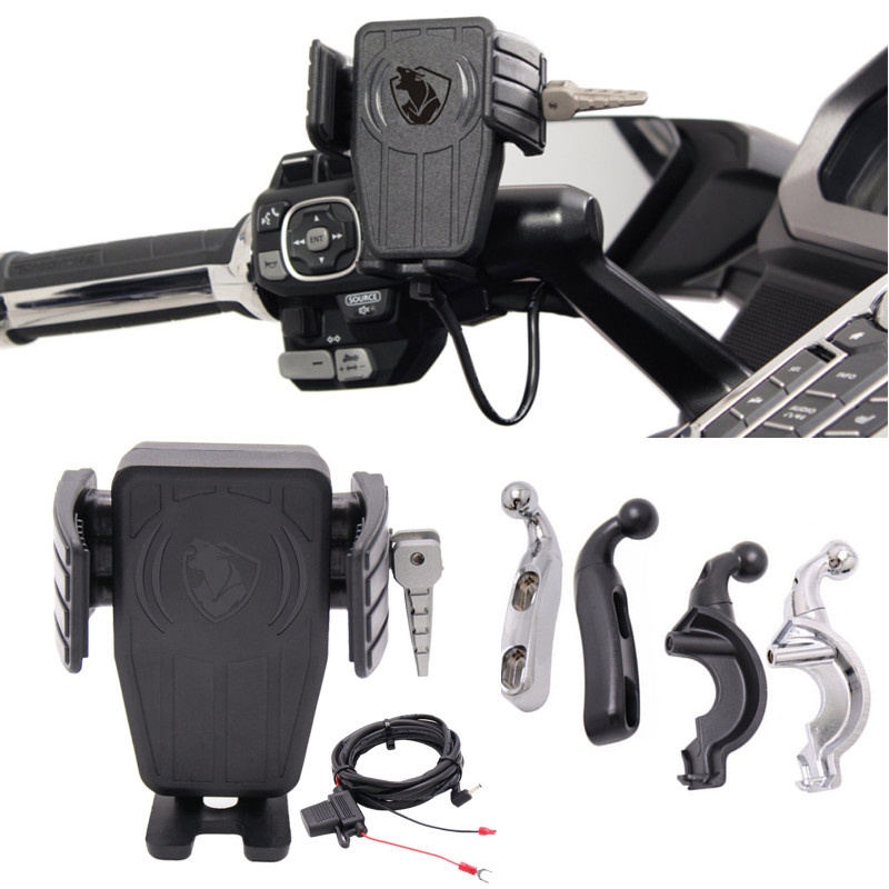 适用 本田金翼 GL1800改装件手机导航固定支架支持无线充电架摩托