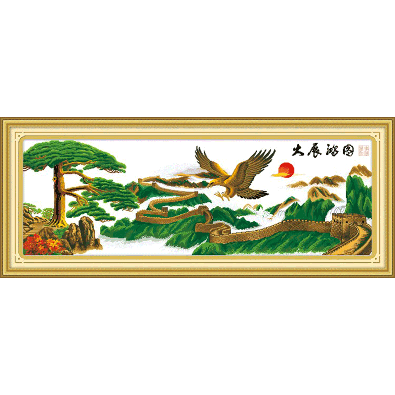 布同简约现代客厅大展宏图迎客松