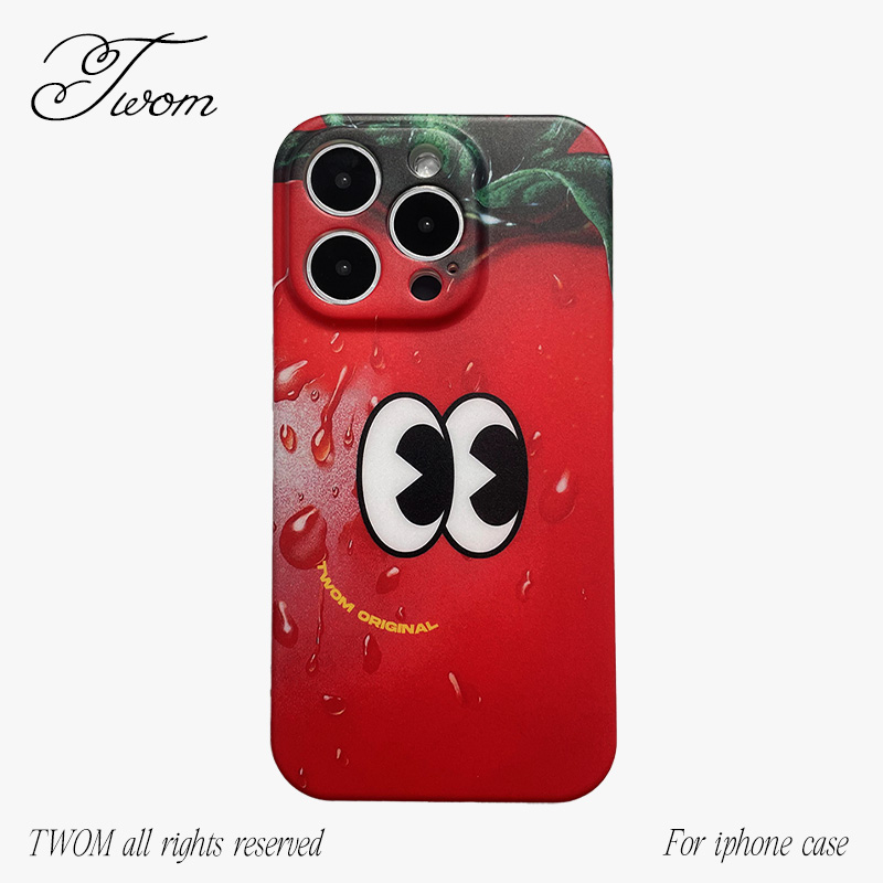 TWOM原创创意番茄硅胶手机壳全包
