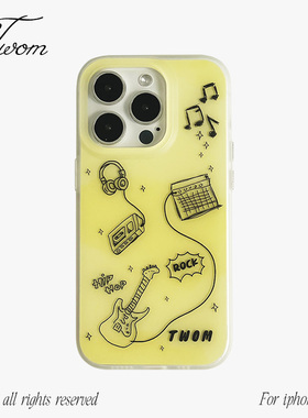 TWOM 手感搭配！乐器线稿磨砂双层印花适用iphone17promax手机壳原创设计苹果16promax保护壳小众15Pro个性