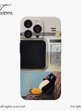 TWOM 车厢企鹅适用iPhone17promax手机壳卡通新款苹果16promax可爱15个性艺术14小众气质13不撞壳