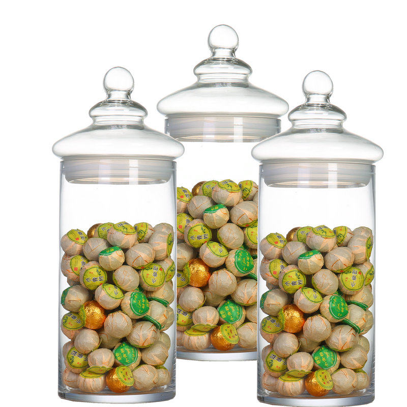 超大号玻璃茶叶罐密封储物罐大号透明中药材干果杂粮花茶玻璃瓶