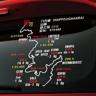 秋名山车道正丸八方原赤城伊吕波赛道贴地图达卡尔后档玻璃后窗贴