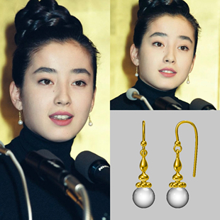 宫泽理惠同款耳环2024新款高级感轻奢小众设计珍珠耳坠气质名媛女